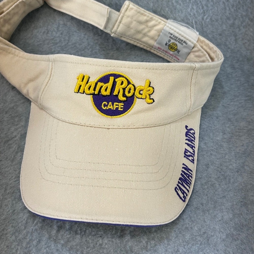 Hard Rock Cafe Mens Tan Hard Rock Cafe Visor Hat Cayman Islands OSFA